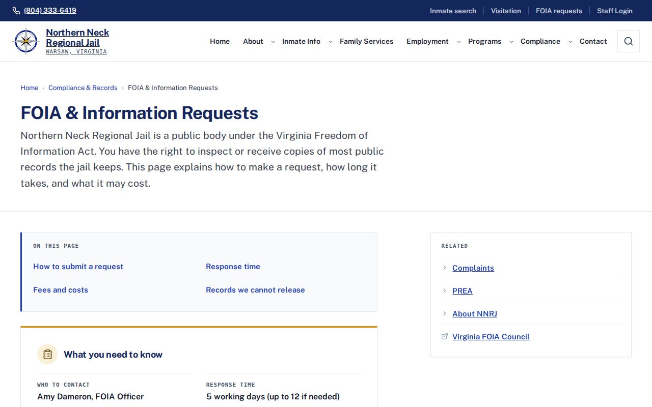 Richmond County release record request information from NNRJ